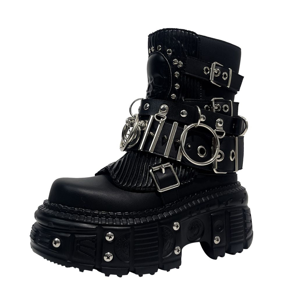Mib Vias original heavy metal dark goth Martin shoes women s rock cool y2k spicy girl dwarf music short boots image 5