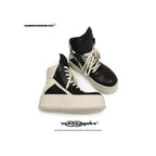 Spring unisex black and white double layered thick soled inverted triangle high top shoes men s high street casual sneakers height increasing shoes Martin boots image 2