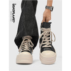 UENOPLANET platform high top sneakers for men and women trendy brand zipper up design motorcycle derby boots couple s Martin boots image 0
